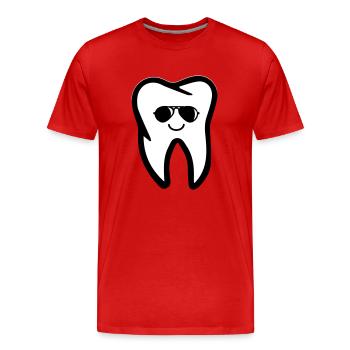 zahn sonnenbrille - Männer Premium Bio T-Shirt - Rot - Vorne - Damien (186cm)