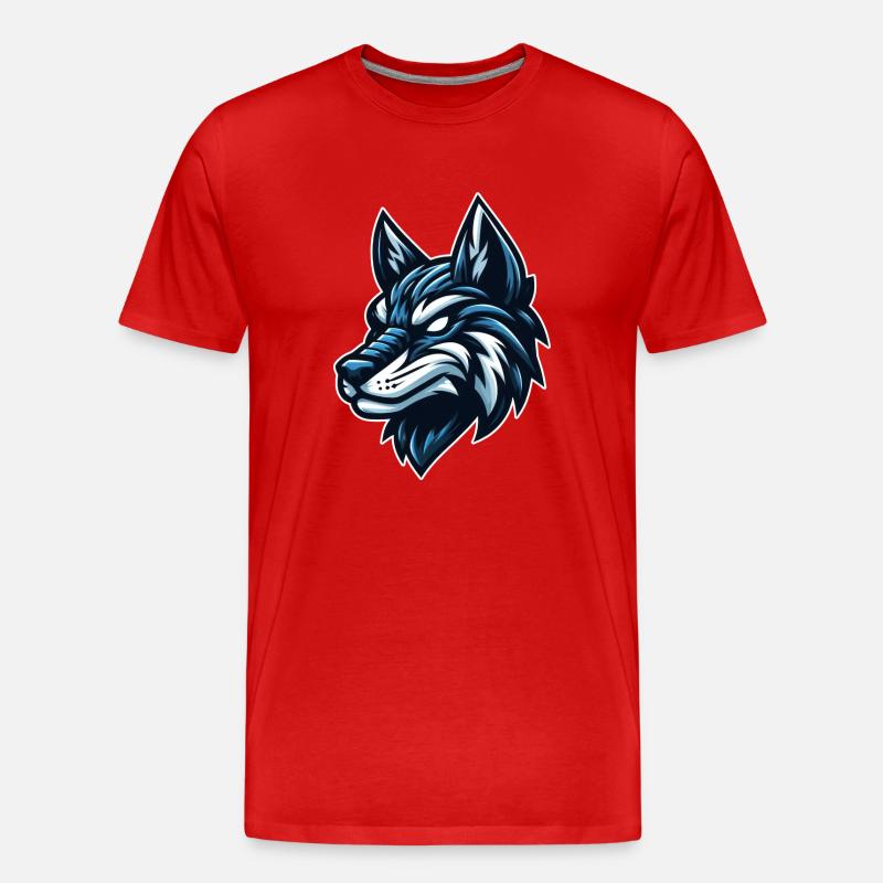 Glatter Wolf - Männer Premium Bio T-Shirt - Rot