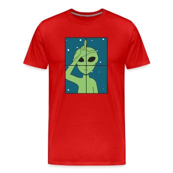 Alien - Männer Premium Bio T-Shirt - Rot - Vorne - Damien (186cm)