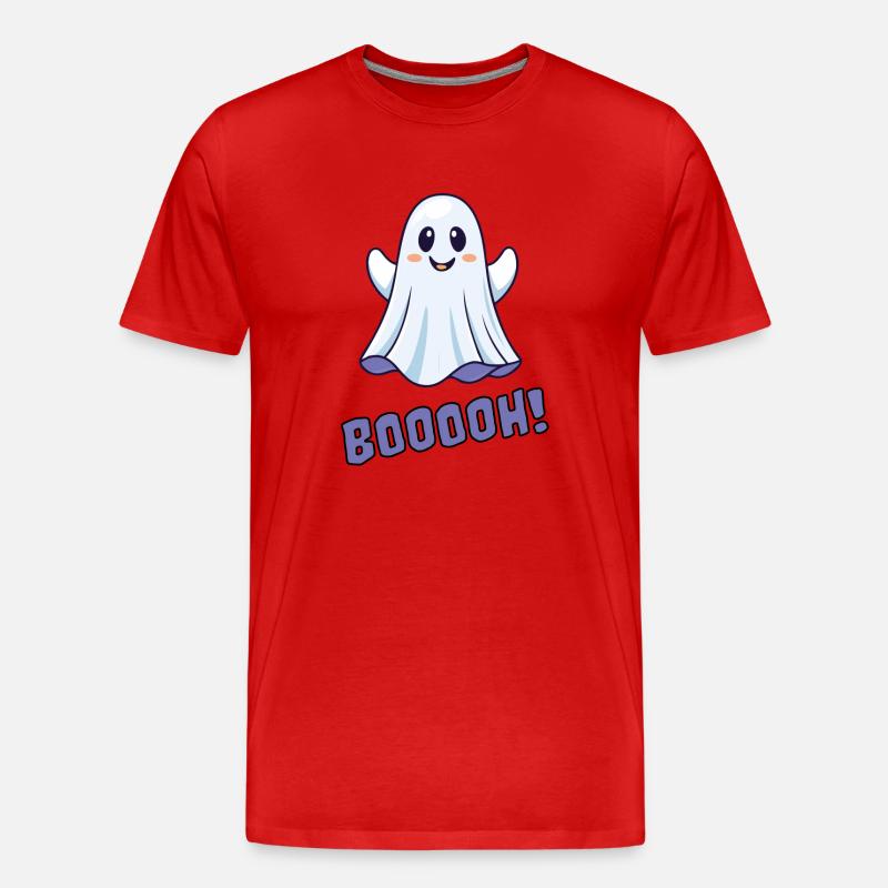 Cute Ghost - Männer Premium Bio T-Shirt - Rot
