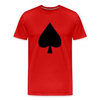 Poker – Spades - Men's Premium Organic T-Shirt - red - Front - Damien (186cm)