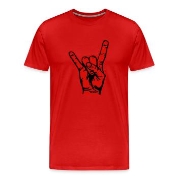 rock on - Men's Premium Organic T-Shirt - red - Front - Damien (186cm)