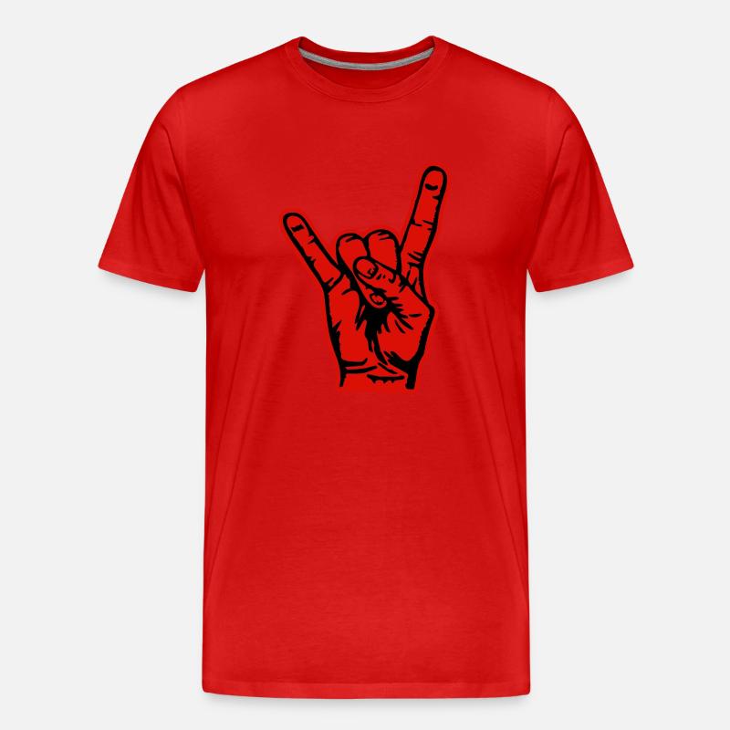 pommesgabel - Männer Premium Bio T-Shirt - Rot