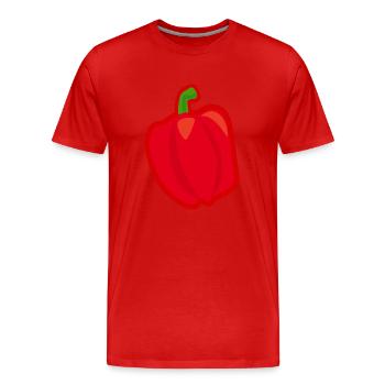 paprika chilli chili pepper citrus veggie vegetable - Men's Premium Organic T-Shirt - red - Front - Damien (186cm)
