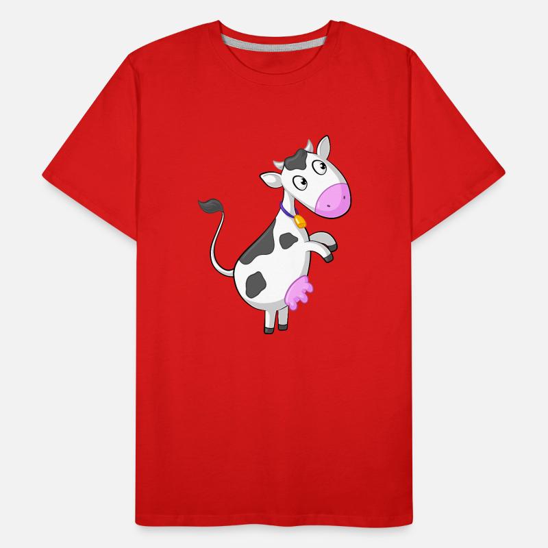 bande dessinée de vache curieuse T-shirt bio Premium Homme
