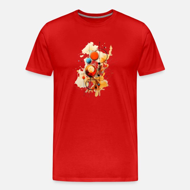 Abstract matematic Design - Männer Premium Bio T-Shirt - Rot
