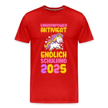Kita Farewell First Grade School Enrollment 2025 - Men's Premium Organic T-Shirt - red - Front - Damien (186cm)