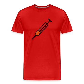 Spritze 2farb - Männer Premium Bio T-Shirt - Rot - Vorne - Damien (186cm)