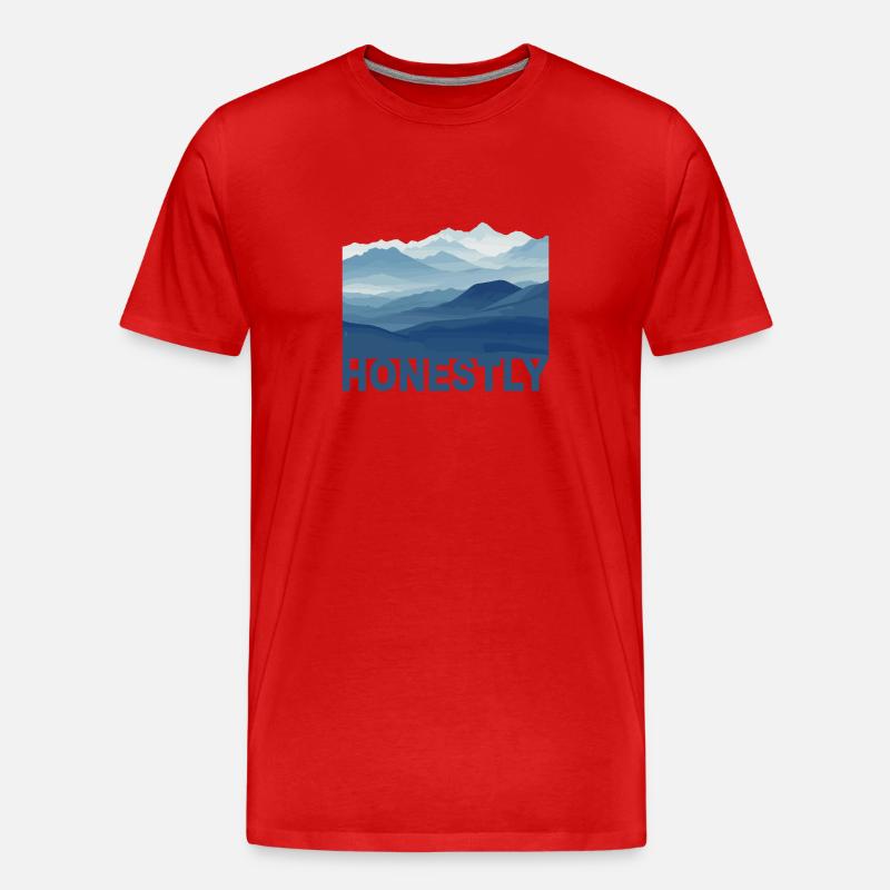 Mountain Honestly - Männer Premium Bio T-Shirt - Rot