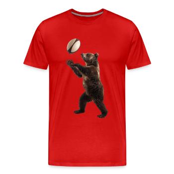 Tragen - Männer Premium Bio T-Shirt - Rot - Vorne - Damien (186cm)