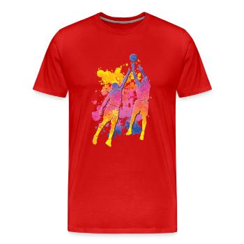 Basketteur Coloré Paint Slam Dunk Sports - T-shirt bio Premium Homme - rouge - Devant - Damien (186cm)