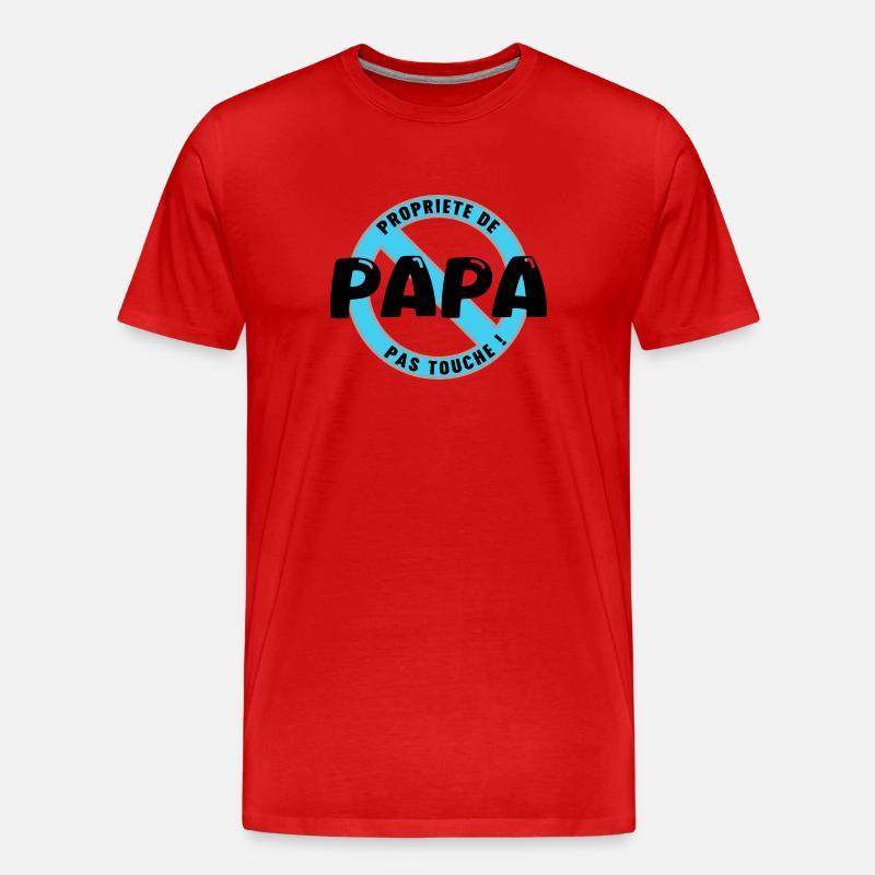 Papas Eigentum, Schwarz - Männer Premium Bio T-Shirt - Rot