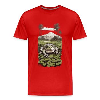 Grenouille amphibienne merveilleuse et conception de la nature - T-shirt bio Premium Homme - rouge - Devant - Damien (186cm)