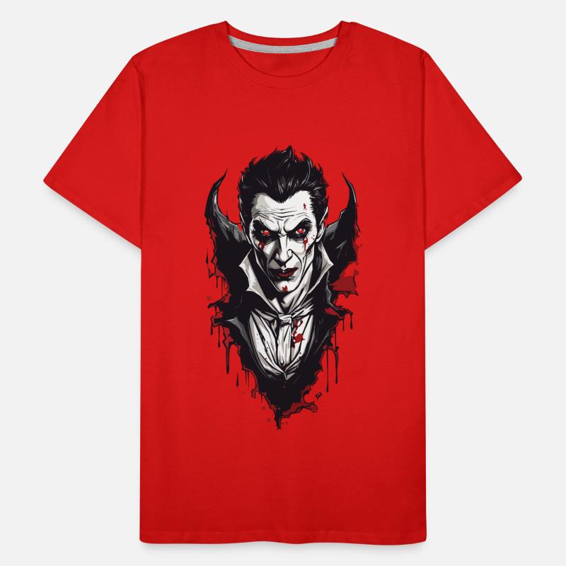 Nostalgic Vampire Retro Horror Aesthetic Design Men's Premium Organic T-Shirt