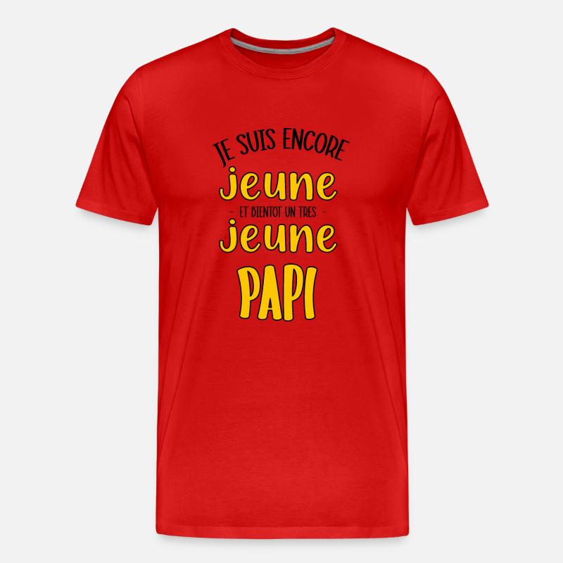 Bald ein ganz junger Opa - Männer Premium Bio T-Shirt - Rot