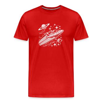 Vaisseau spatial de science-fiction vintage - T-shirt bio Premium Homme - rouge - Devant - Damien (186cm)