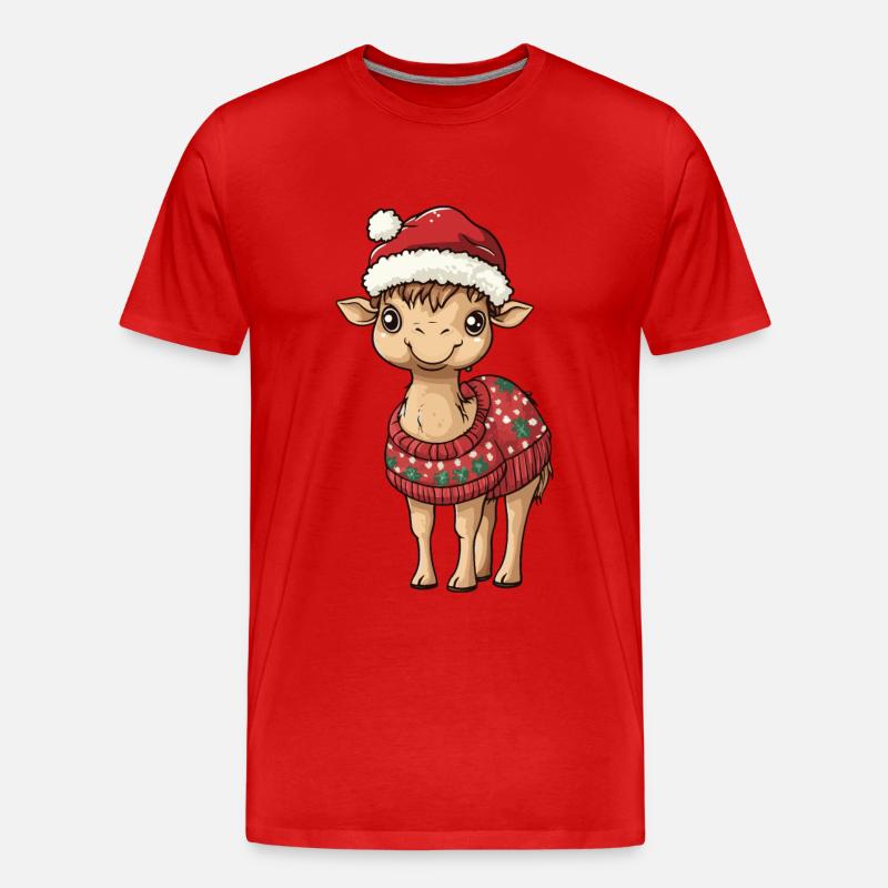 Kamel Weihnachten Comic - Männer Premium Bio T-Shirt - Rot