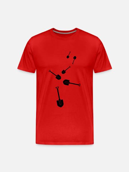 Shovel icon silhouette - Men's Premium Organic T-Shirt - red