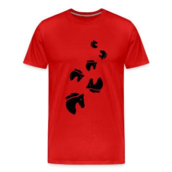 Symbole du cheval - T-shirt bio Premium Homme - rouge - Devant - Damien (186cm)