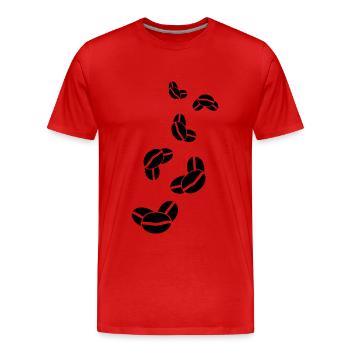 Kaffeebohne Symbol - Männer Premium Bio T-Shirt - Rot - Vorne - Damien (186cm)