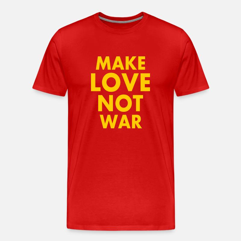 Make love not war - Männer Premium Bio T-Shirt - Rot