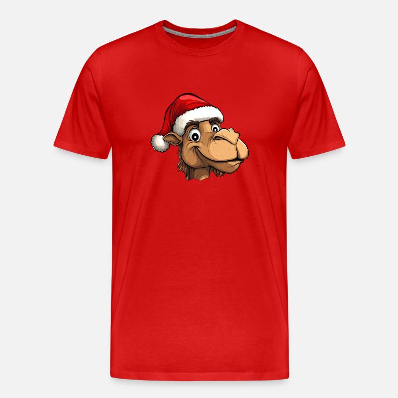 Kamel Weihnachtsmann - Männer Premium Bio T-Shirt - Rot