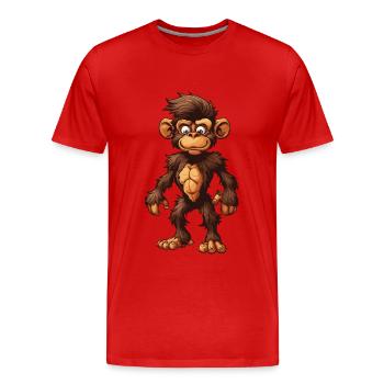 Affe Tier - Männer Premium Bio T-Shirt - Rot - Vorne - Damien (186cm)