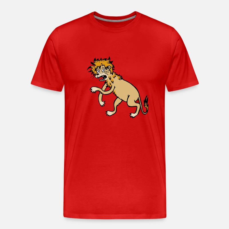 Löwe - Männer Premium Bio T-Shirt - Rot