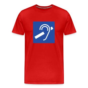 Hearing Symbol - Men's Premium Organic T-Shirt - red - Front - Damien (186cm)