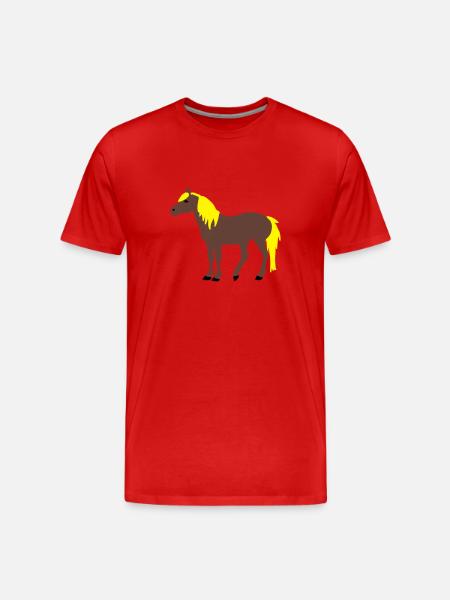 Haflinger - Männer Premium Bio T-Shirt - Rot