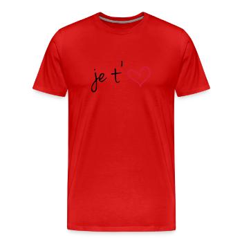 Je t'aime - T-shirt bio Premium Homme - rouge - Devant - Damien (186cm)