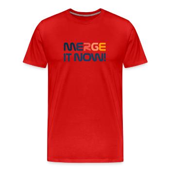 Merge It Now - Programmer funny - Men's Premium Organic T-Shirt - red - Front - Damien (186cm)