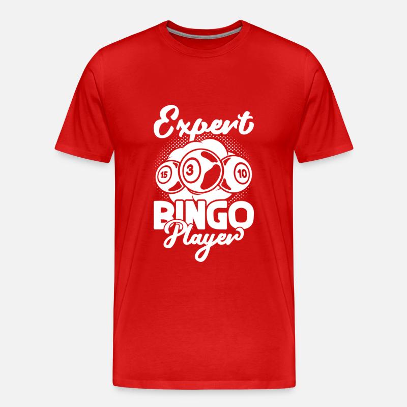 Bingo Player Expert Player Bingo - Männer Premium Bio T-Shirt - Rot