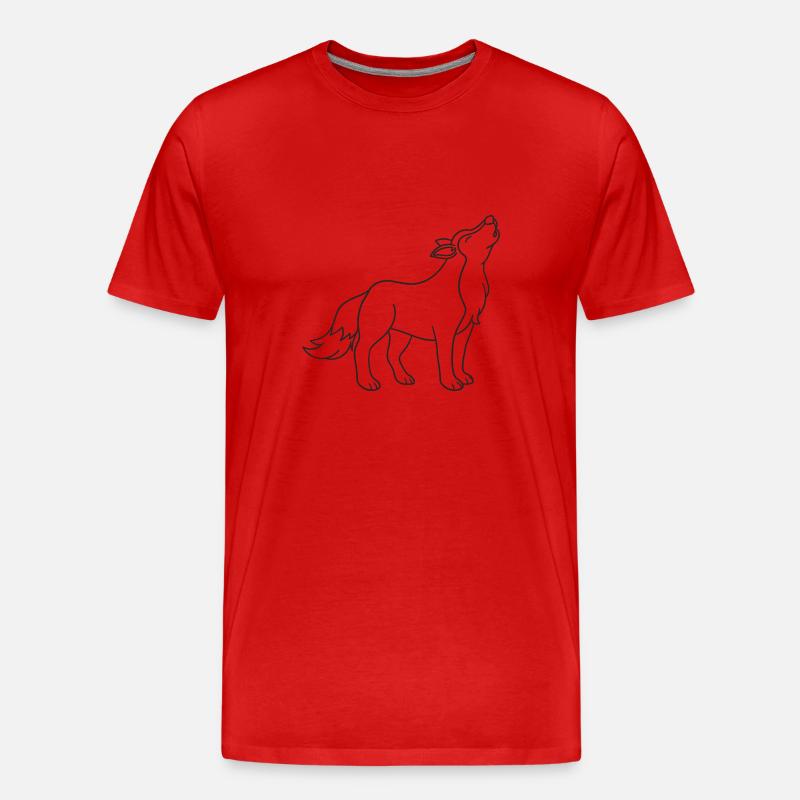 Wolf, Wölfe, Geschenk, Geschenkidee - Männer Premium Bio T-Shirt - Rot