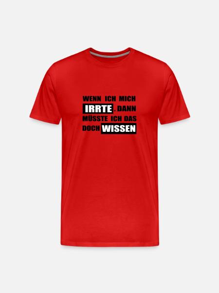 irren - Männer Premium Bio T-Shirt - Rot