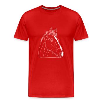 Oldenburger - Männer Premium Bio T-Shirt - Rot - Vorne - Damien (186cm)