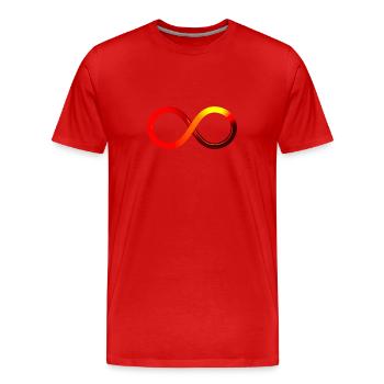 Infinite Infinity Symbol Red Orange Yellow - Men's Premium Organic T-Shirt - red - Front - Damien (186cm)