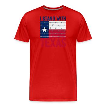 I Stand With Texas - Men's Premium Organic T-Shirt - red - Front - Damien (186cm)