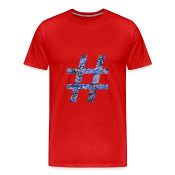 hashtag symbol e 112 - Männer Premium Bio T-Shirt - Rot - Vorne - Damien (186cm)