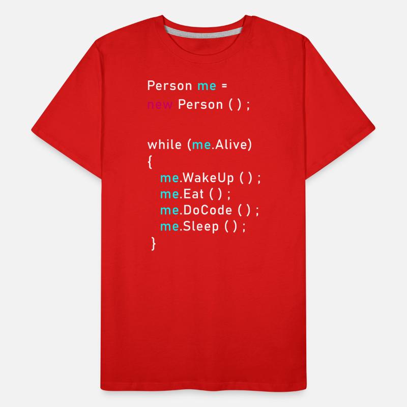 Person me = new person (); Programming Code Java Men's Premium Organic T-Shirt