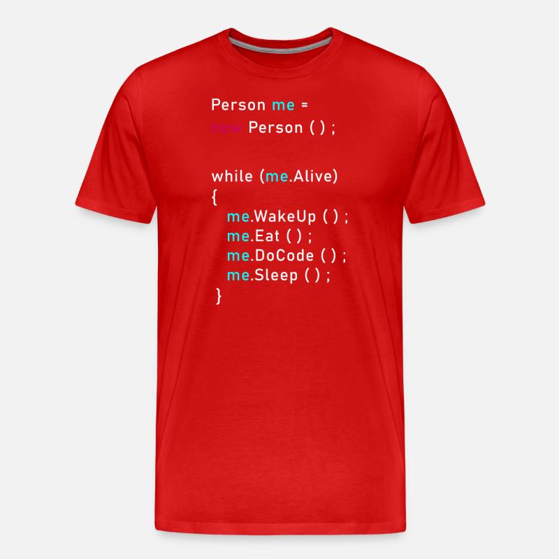 Person me = new Person (); Programmieren Code Java - Männer Premium Bio T-Shirt - Rot