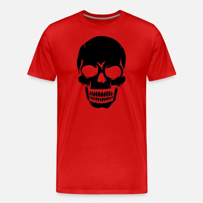 Skull weißer Schädel Design - Männer Premium Bio T-Shirt - Rot