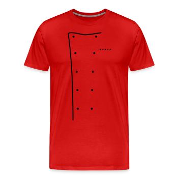 Veste de cuisinier, 5 étoiles - T-shirt bio Premium Homme - rouge - Devant - Damien (186cm)