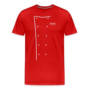 Chef Jacket Chef - Men's Premium Organic T-Shirt - red - Front - Damien (186cm)