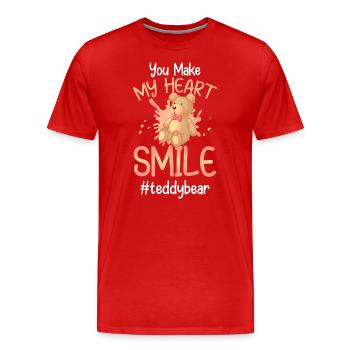 Ours Enfance Douce Enceinte - T-shirt bio Premium Homme - rouge - Devant - Damien (186cm)