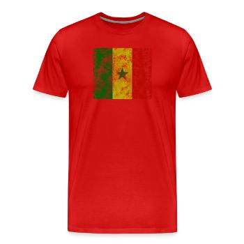 Drapeau vintage du Sénégal - T-shirt bio Premium Homme - rouge - Devant - Damien (186cm)