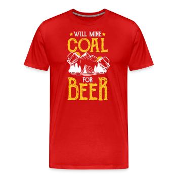 Pierres de profession de copain mineur - T-shirt bio Premium Homme - rouge - Devant - Damien (186cm)