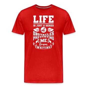 Livre Roman Littérature Poésie - T-shirt bio Premium Homme - rouge - Devant - Damien (186cm)