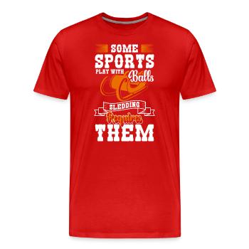 Tobogganing Tobogganing Mountain Sports - Men's Premium Organic T-Shirt - red - Front - Damien (186cm)