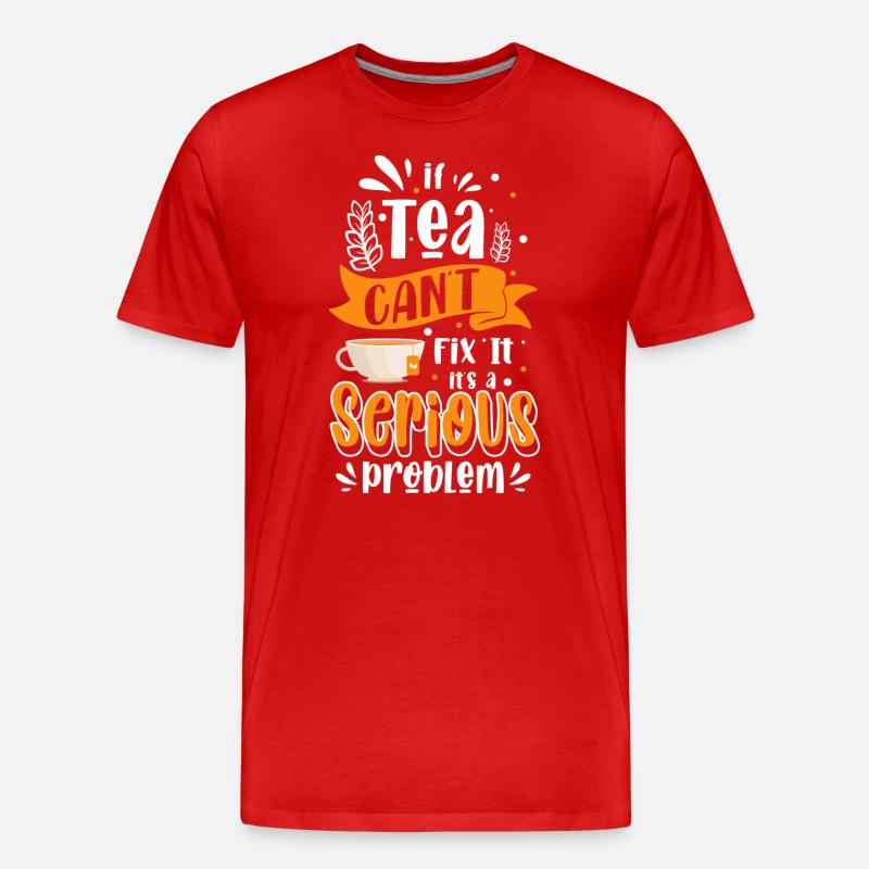 Tea drinker tea bags drinking - Men's Premium Organic T-Shirt - red